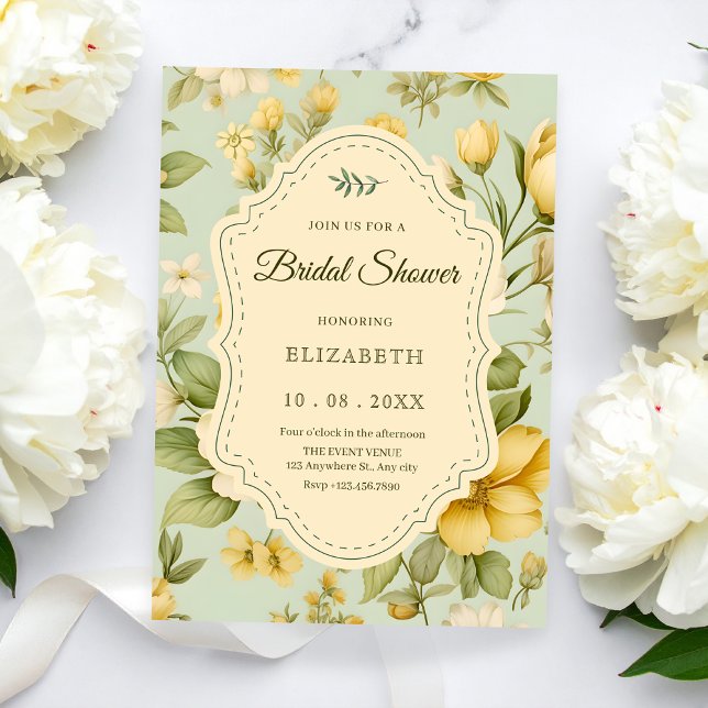 Vintage floral bridal shower invitation (Creator Uploaded)