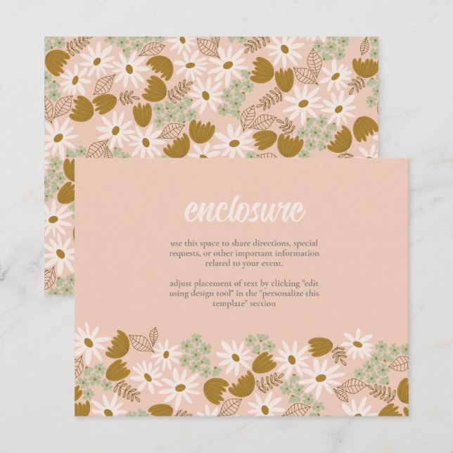 Vintage Floral Bridal Shower Invitation Insert (Front/Back)