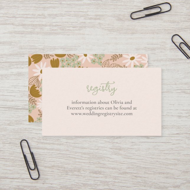 Vintage Floral Bridal Shower Invitation Insert (Front/Back In Situ)