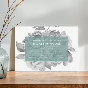 Vintage Floral Bridal Shower Invitation Jade