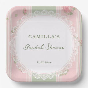 Vintage Floral Bridal Shower  Paper Plate