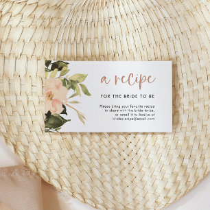 Vintage Floral   Bridal Shower Share a Recipe Enclosure Card