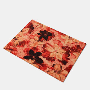 Vintage Floral Burnt Orange Doormat