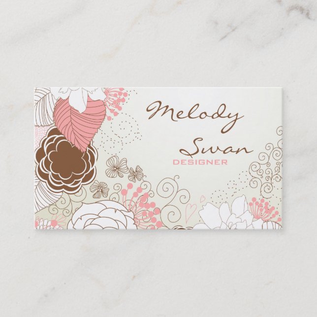 Vintage Floral Business Business Card (Front)