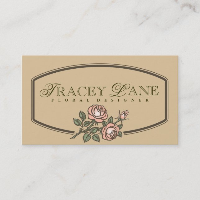 Vintage Floral Business Card (Front)