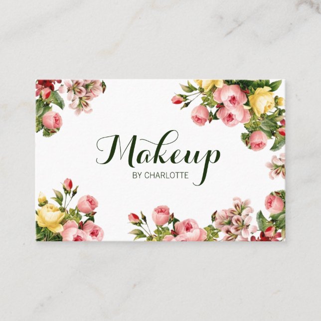 Vintage Floral Business Card (Front)