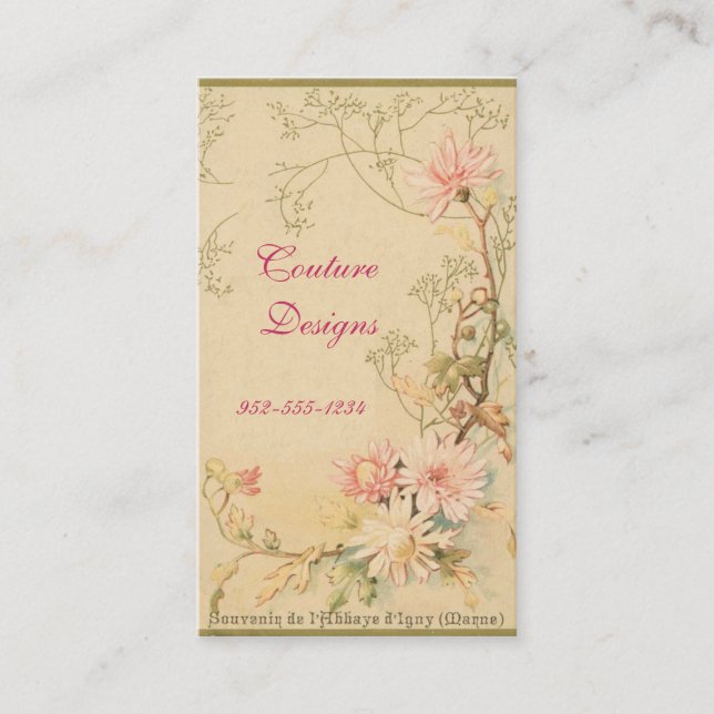 Vintage floral Business card (Front)