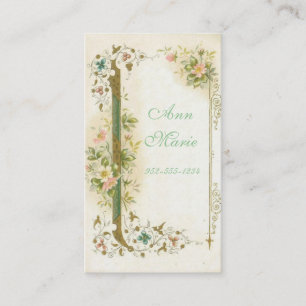 Vintage floral business card