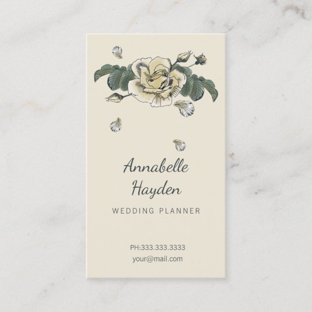Vintage Floral business cards (Front)