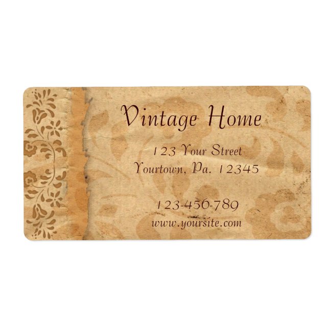 Vintage Floral Business Label (Front)