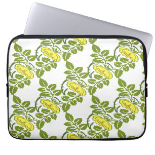 Vintage Floral Buttercup wallpaper damask Laptop Sleeve