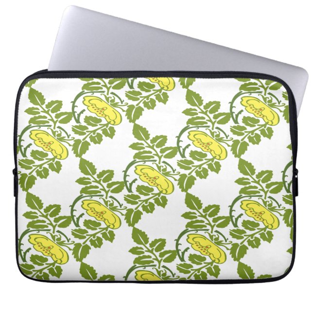 Vintage Floral Buttercup wallpaper damask Laptop Sleeve (Front)