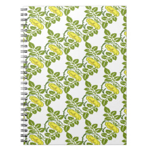 Vintage Floral Buttercup wallpaper damask Notebook