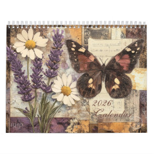 Vintage Floral Butterfly Calendar