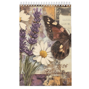 Vintage Floral Butterfly Calendar