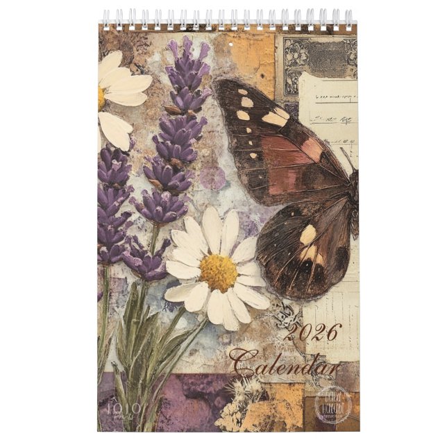 Vintage Floral Butterfly Calendar (Cover)
