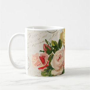 Vintage floral, butterfly elegance coffee mug
