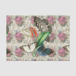 Vintage Floral Butterfly Tissue Paper