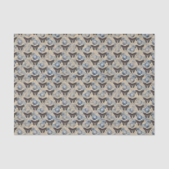 Vintage Floral Butterfly Tissue Paper (Front)