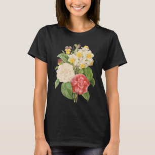 Vintage Floral Camelia Daffodil Flowers by Redoute T-Shirt