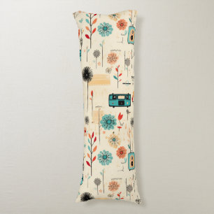 Vintage Floral & Camera Pattern (2) Body Cushion
