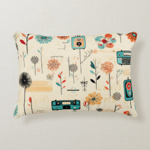 Vintage Floral & Camera Pattern (2) Decorative Cushion