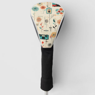 Vintage Floral & Camera Pattern (2) Golf Head Cover