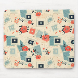 Vintage Floral & Camera Pattern (3) Mouse Mat