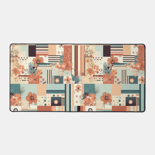 Vintage Floral & Camera Pattern (4) Desk Mat (Front)