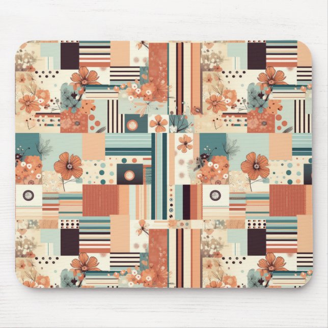 Vintage Floral & Camera Pattern (4) Mouse Mat (Front)