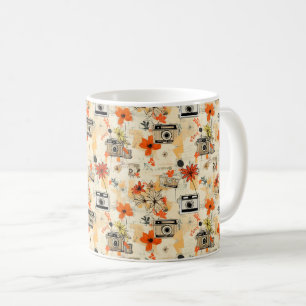Vintage Floral & Camera Pattern (5) Coffee Mug