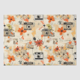 Vintage Floral & Camera Pattern (5) Tissue Paper