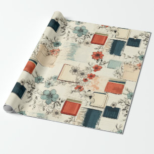 Vintage Floral & Camera Pattern (7) Wrapping Paper