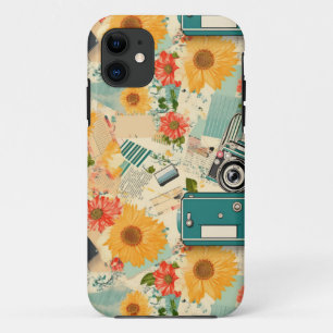 Vintage Floral & Camera Pattern (8) iPhone 11 Case