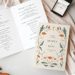 Vintage Floral Catholic Mass Wedding Program Programme<br><div class="desc">Elegant and timeless, this Catholic Nuptial Mass Folded Program guides guests through the sacred traditions of your day. The covers feature Art Nouveau style illustrations in warm shades of orange, green, and gold. Inside, the pages walk guests through each part of the liturgy, creating both a helpful guide and a...</div>