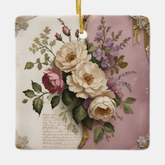 Vintage Floral - Ceramic Ornament