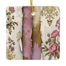 Vintage Floral - Ceramic Ornament 