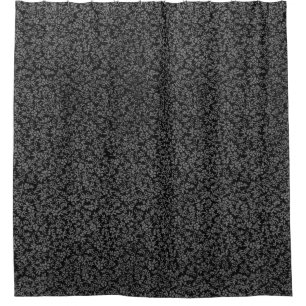 Vintage Floral Charcoal Grey Black Shower Curtain