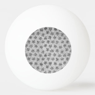 Vintage Floral Charcoal Grey Violets Flowers Ping Pong Ball