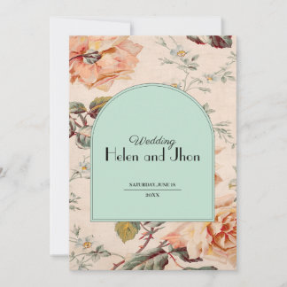 Vintage Floral Charm Invitation
