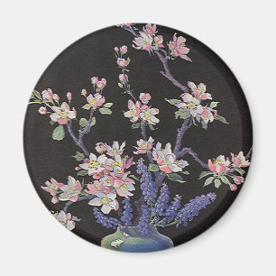 Vintage Floral, Cherry Blossoms Flowers in a Vase Magnet