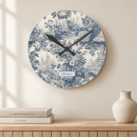 Vintage floral chic Blue toile de jouy monogram