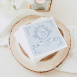 Vintage floral Chinoiserie Toile Baby shower blue Napkin<br><div class="desc">Vintage floral Chinoiserie Toile Baby shower blue Napkins
Matching items are available.</div>