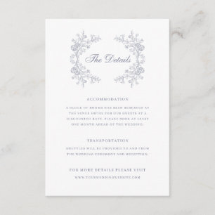 Vintage Floral Chinoiserie Wedding Details Enclosure Card