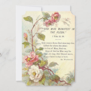 Vintage Floral Christian Bible Scripture Holiday Card