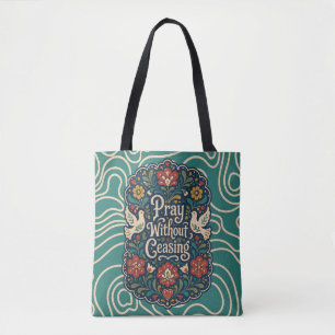 Vintage Floral Christian Bible Study Gift for Her Tote Bag