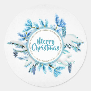 Vintage Floral Christmas Holiday   Sticker