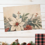 Vintage Floral Christmas Winter Ages Distressed Tissue Paper<br><div class="desc">This design may be personalised by choosing the Edit Design option. You may also transfer onto other items. Contact me at colorflowcreations@gmail.com or use the chat option at the top of the page if you wish to have this design on another product or need assistance. See more of my designs...</div>