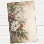 Vintage Floral Christmas Winter Ephemera Aged Tissue Paper<br><div class="desc">This design may be personalised by choosing the Edit Design option. You may also transfer onto other items. Contact me at colorflowcreations@gmail.com or use the chat option at the top of the page if you wish to have this design on another product or need assistance. See more of my designs...</div>