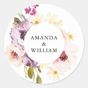 Vintage Floral Classic Round Sticker